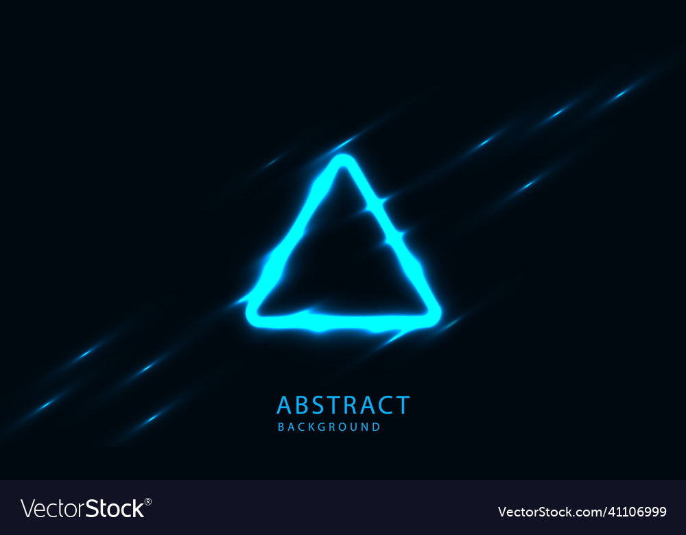 Abstract blue neon light shapes on black Vector Image