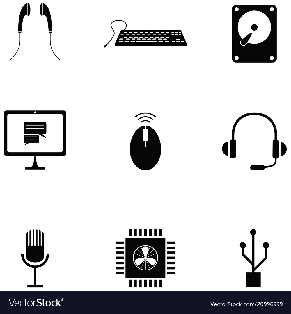 Computer equipment icon set