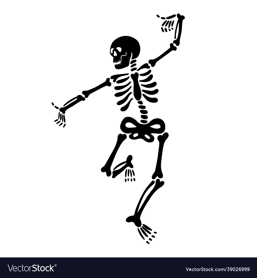 Dancing black skeleton