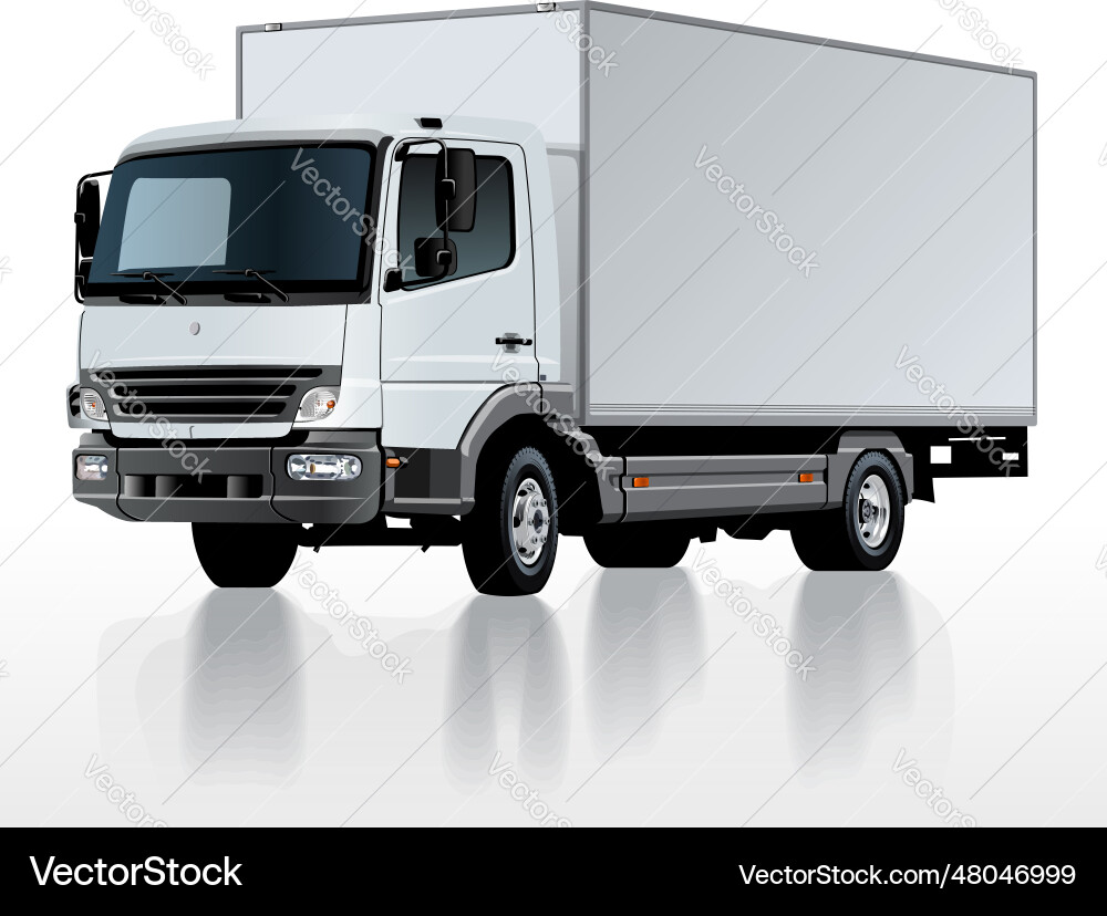 Delivery Cargo Truck Template Isolated Royalty Free Vector