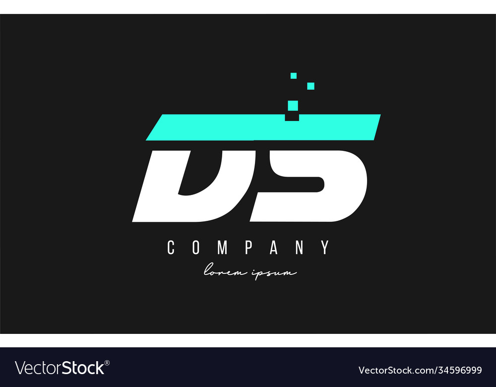 Ds d s alphabet letter logo combination in blue