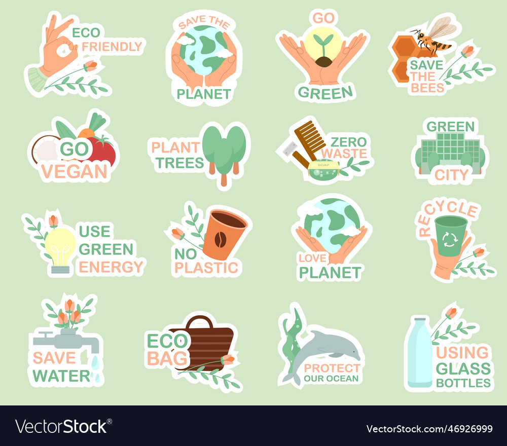 Ökologische Nachhaltigkeitssammlung vector image Ökologische Nachhaltigkeitssammlung