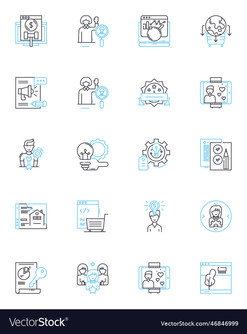Financial oversight linear icons set governance Vector Image Financial oversight linear icons set governance