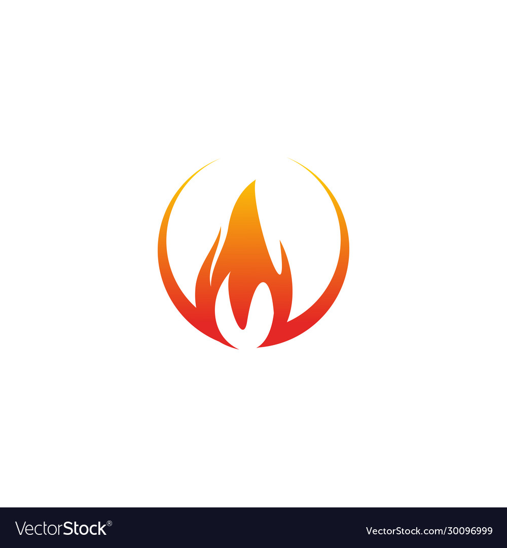 Fire flame icon logo design template Royalty Free Vector