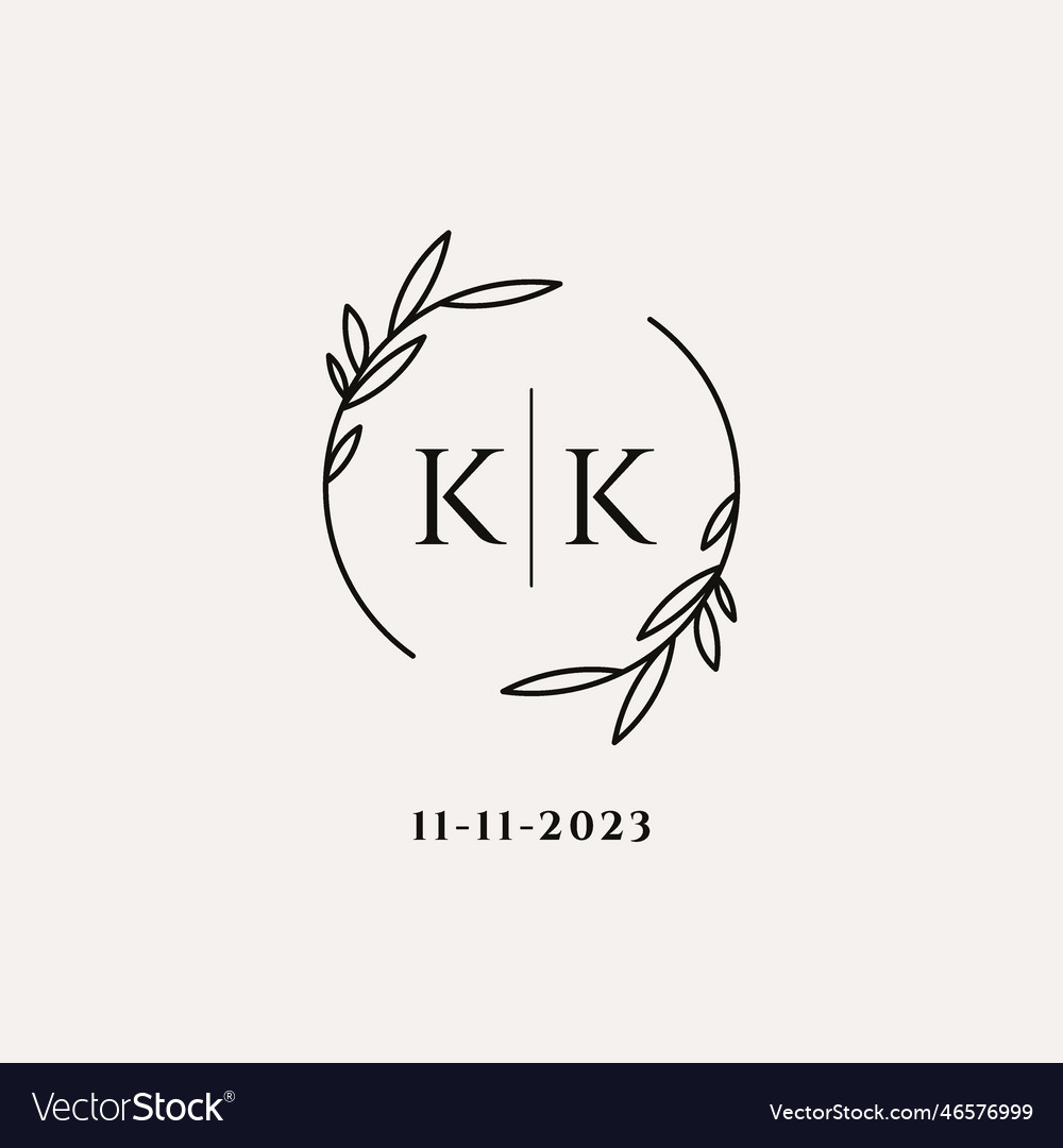 Letter kk wedding monogram logo design