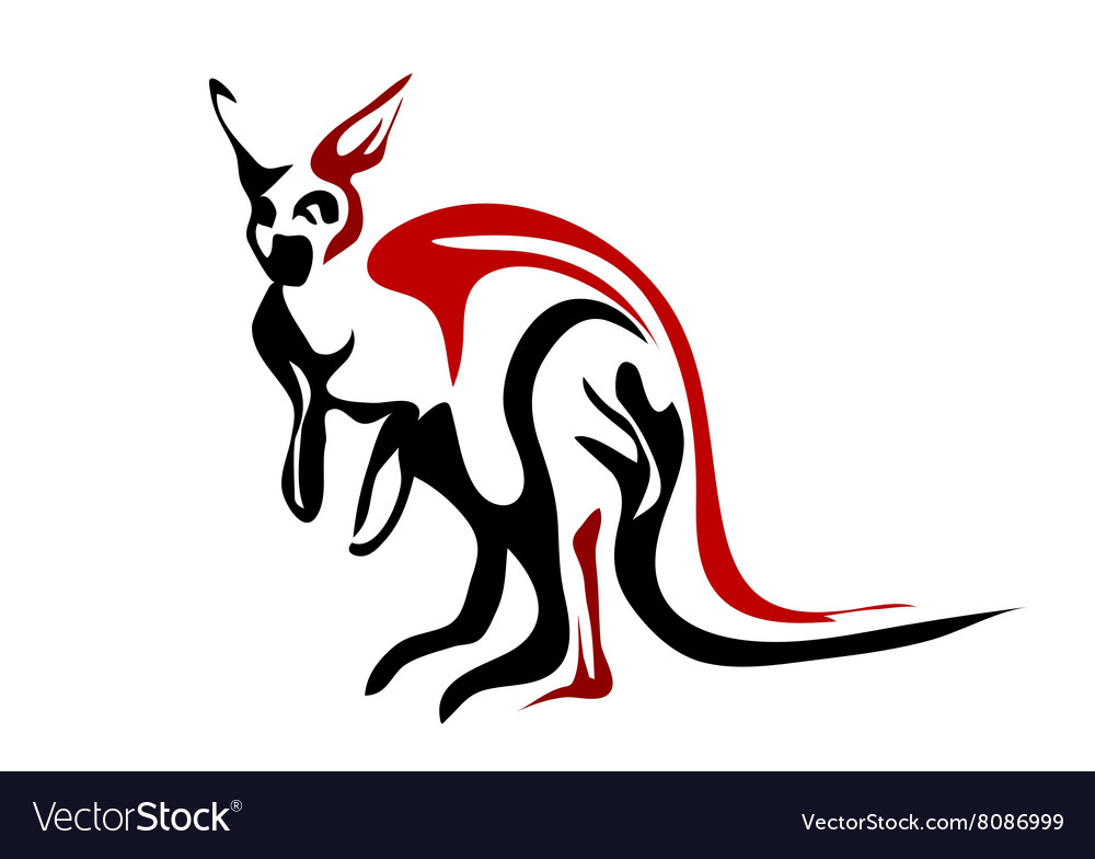 Red kangaroo Royalty Free Vector Image - VectorStock