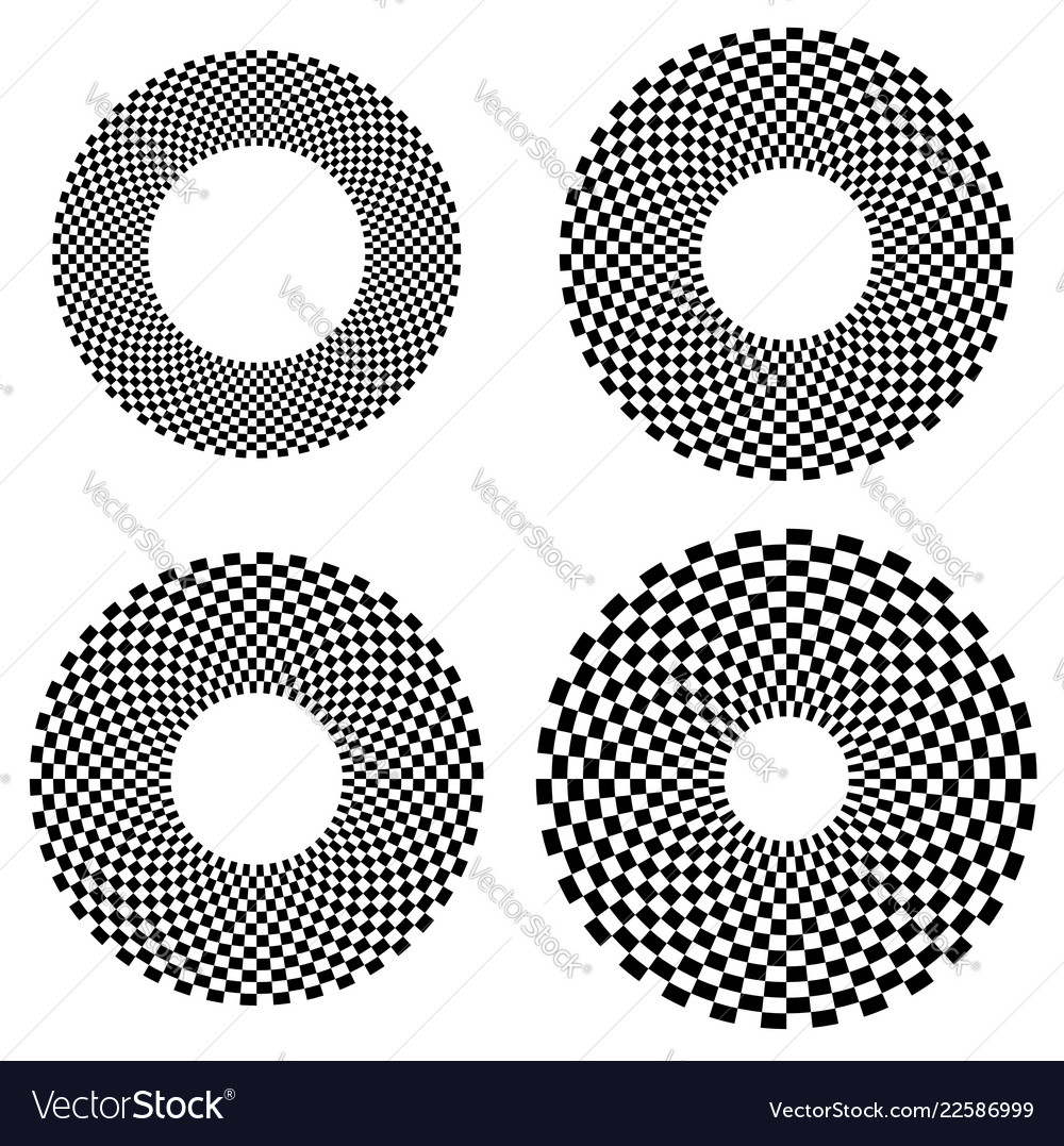 Rounded shape with checkered pattern fill vector image Rounded shape with checkered pattern fill