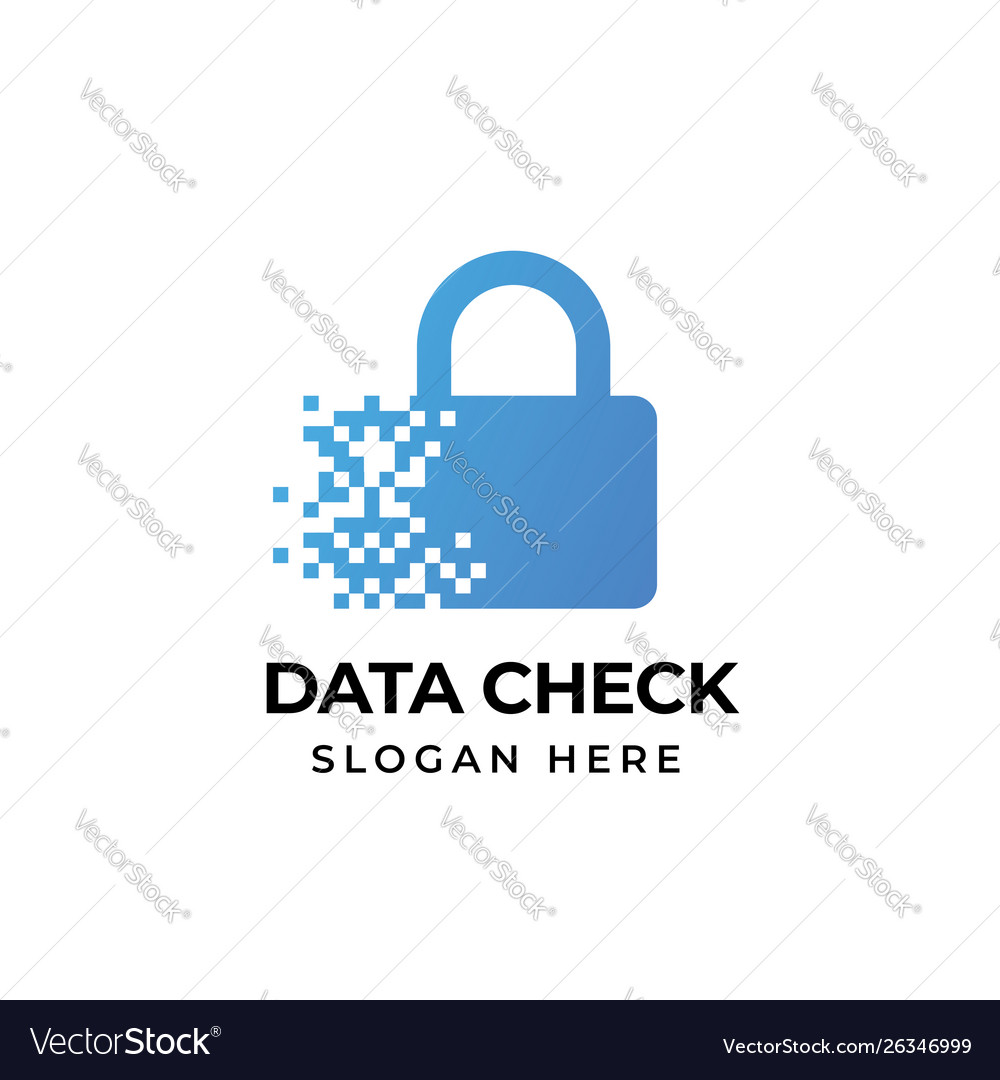Security tech logo template with check mark design vector image Security tech logo template with check mark design
