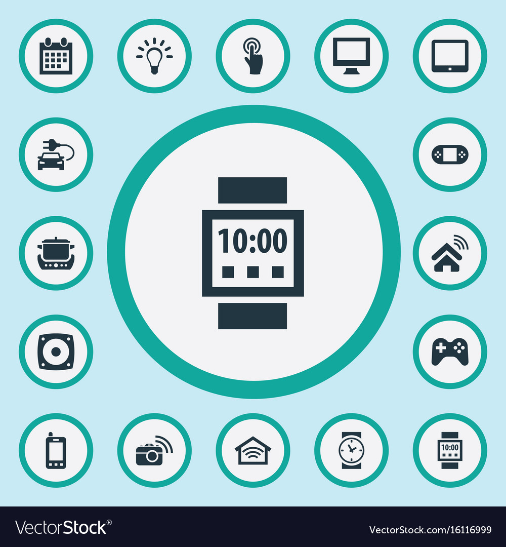 Set of simple smart icons Royalty Free Vector Image