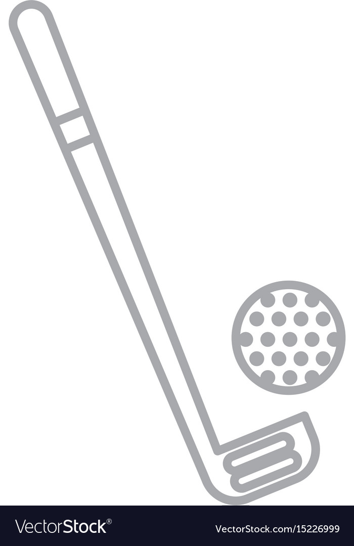 Shadow golf club and ball Royalty Free Vector Image