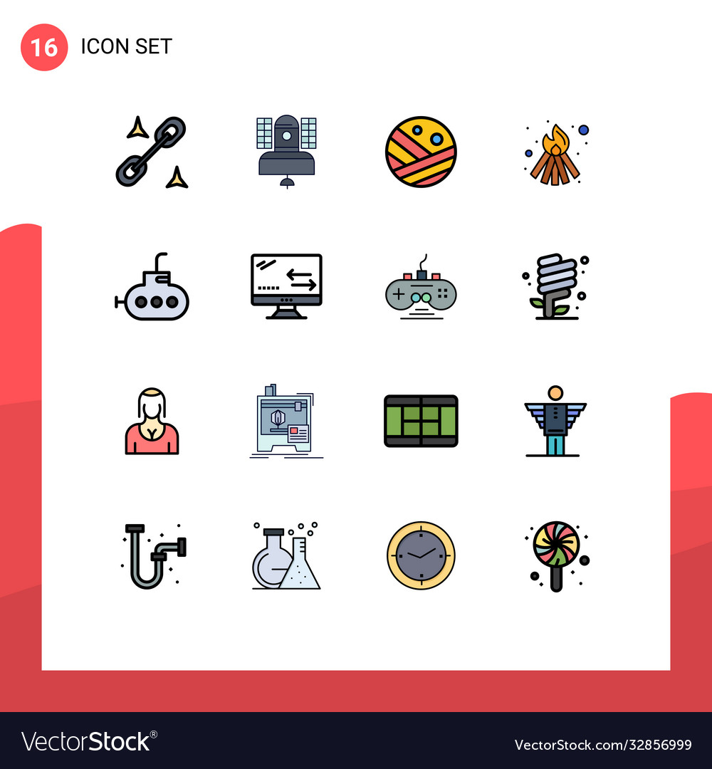 User interface pack 16 basic flat color filled Vector Image User interface pack 16 basic flat color filled