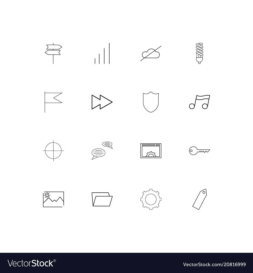 Web linear thin icons set outlined simple