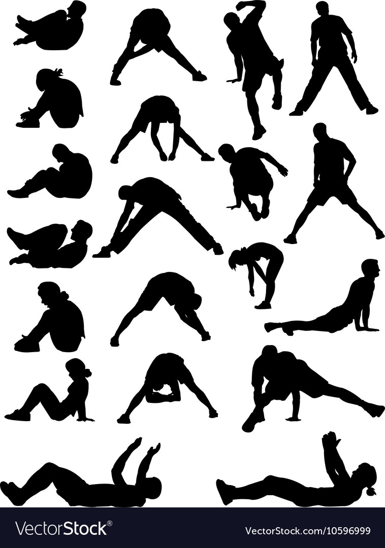 Young people exercising Royalty Free Vector Image