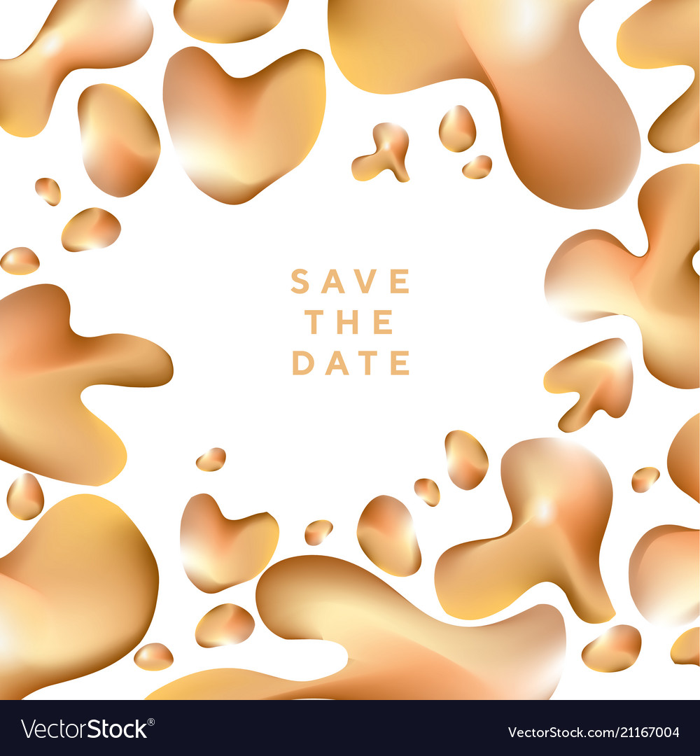 Abstract shiny gold in assorted drop shapes vector image Abstract shiny gold in assorted drop shapes