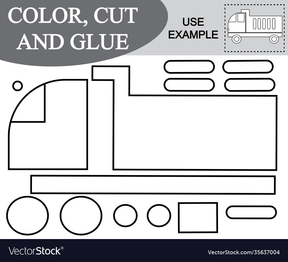 Activity for children color cut and glue image Vector Image