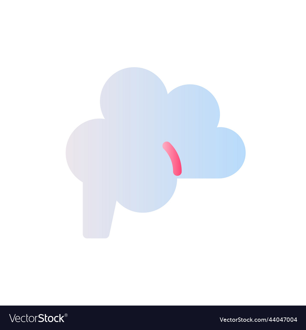Brain flat gradient two-color ui icon vector image Brain flat gradient two-color ui icon