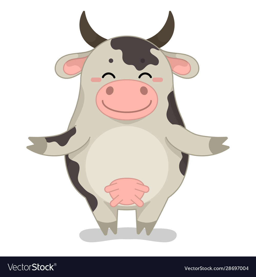 Childish With Cute Happy Cow Royalty Free Vector Image