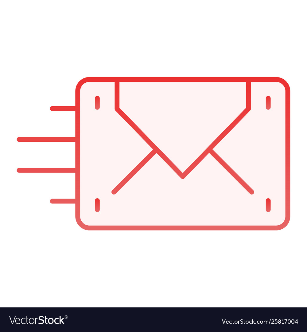 Envelope sending flat icon mail red icons Vector Image