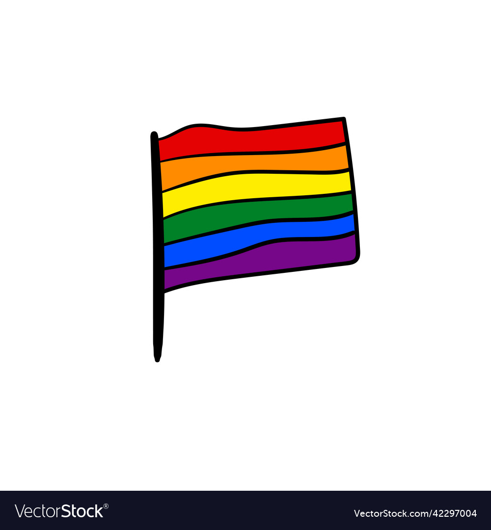 Flag lgbt doodle style icon template