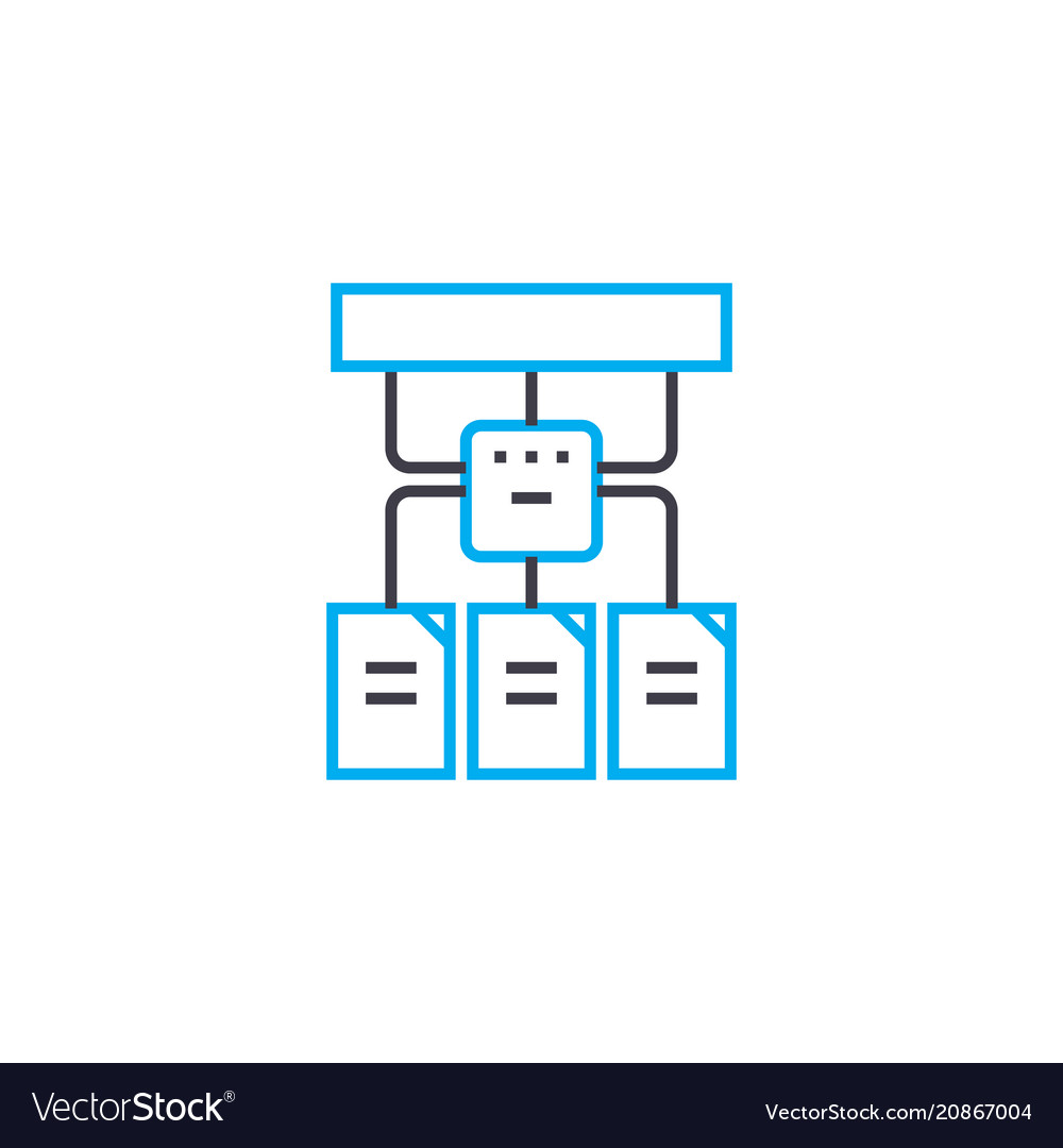 Hierarchical structure thin line stroke Vector Image Hierarchical structure thin line stroke