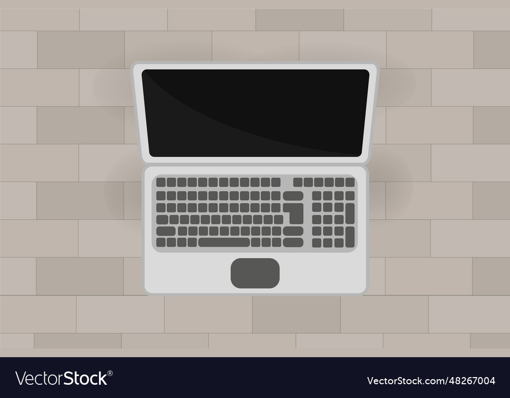 Laptop with empty screen top view Vector Image Laptop with empty screen top view
