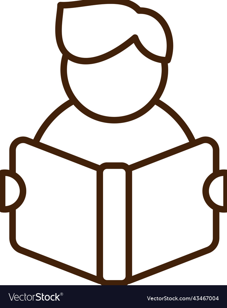 Man reading book icon thin line for web and mobile Vector Image Man reading book icon thin line for web and mobile