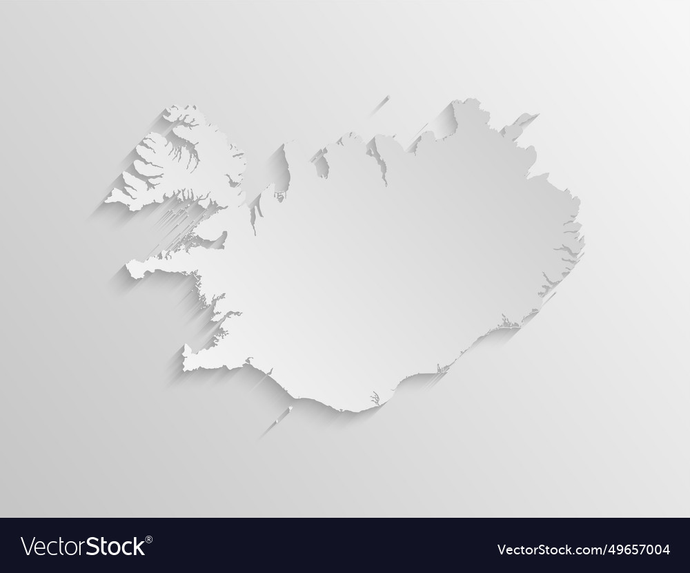 Minimal white map iceland template europe country