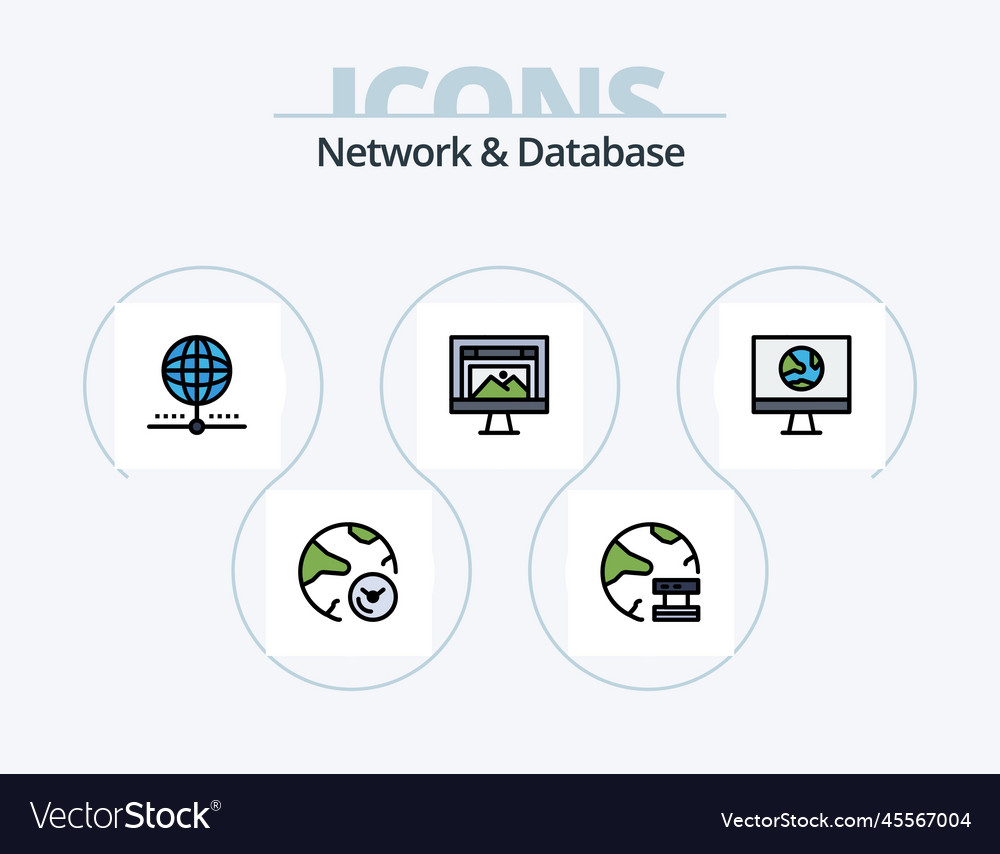 Network and database line filled icon pack 5