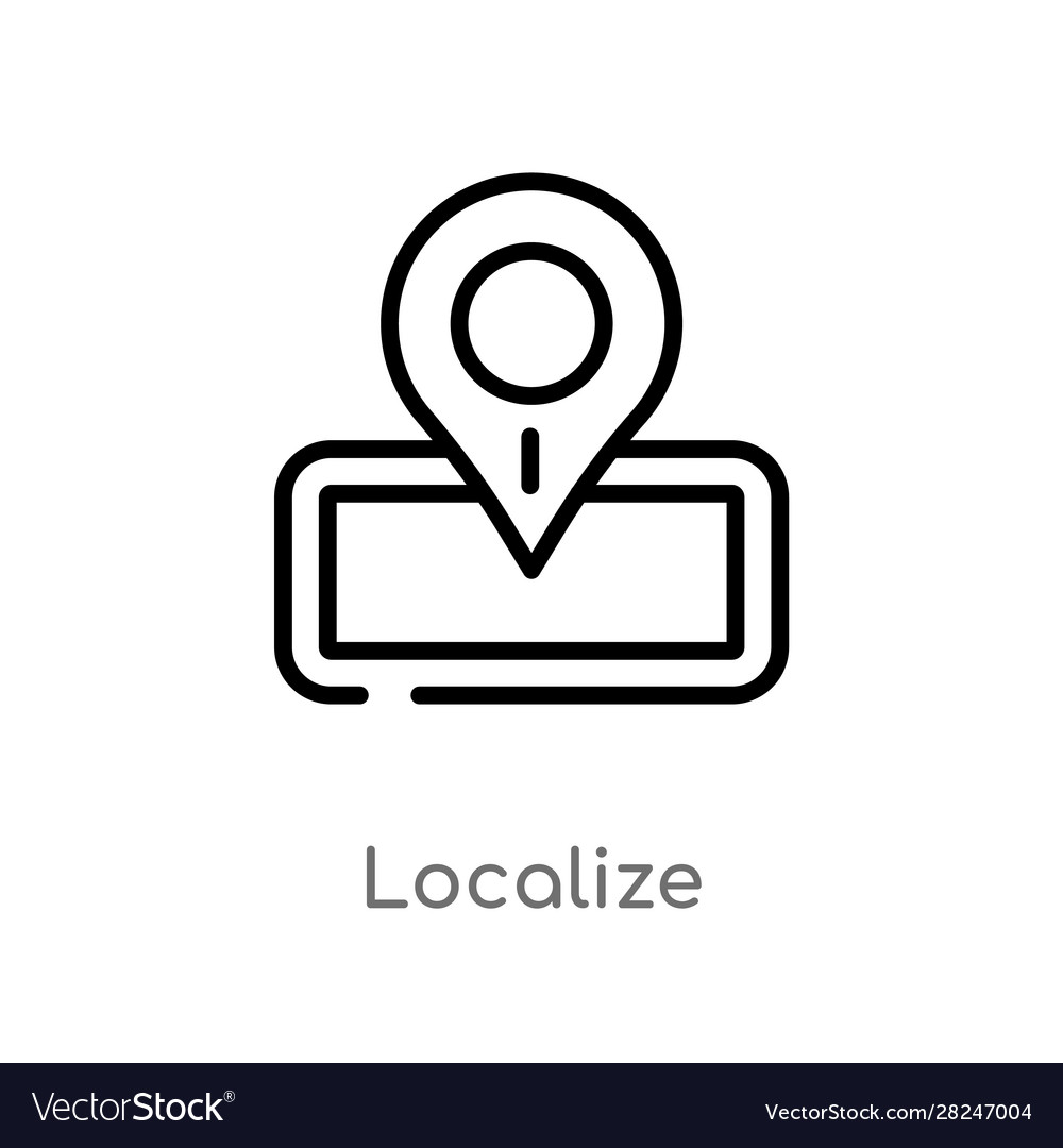 Outline localize icon isolated black simple line