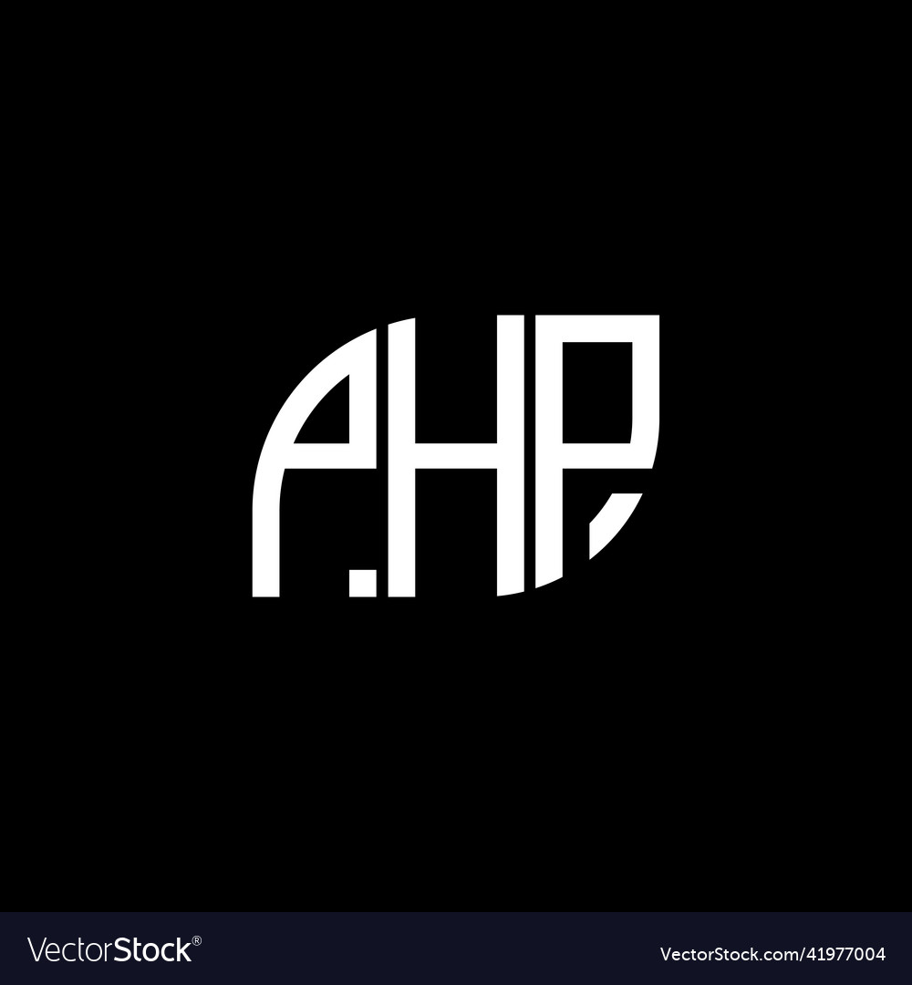 Php letter logo design on black backgroundphp