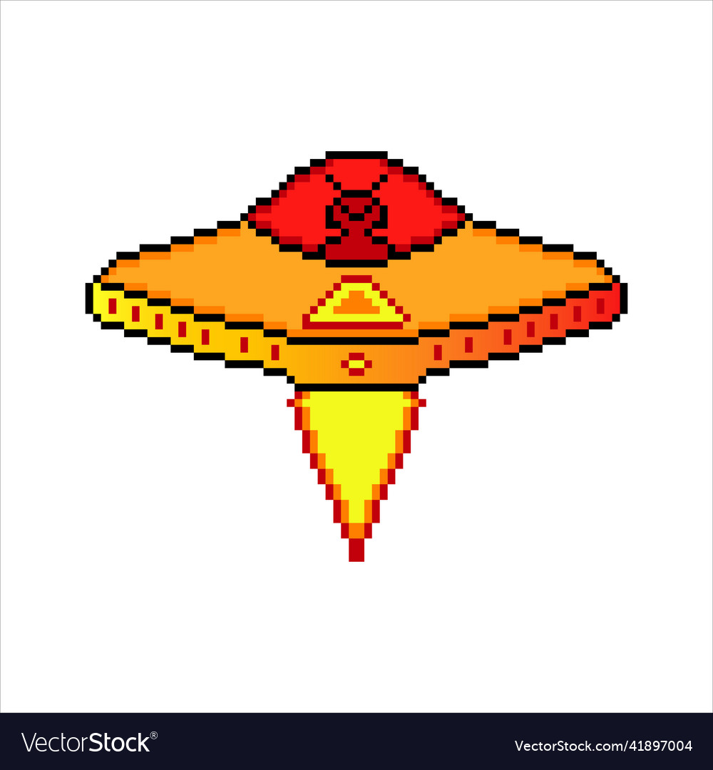 Pixel art alien spaceship