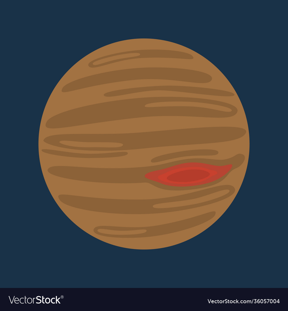 Planet jupiter in minimal flat style vector image Planet jupiter in minimal flat style
