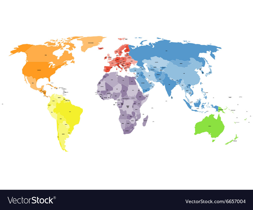 Political world map on white background Royalty Free Vector