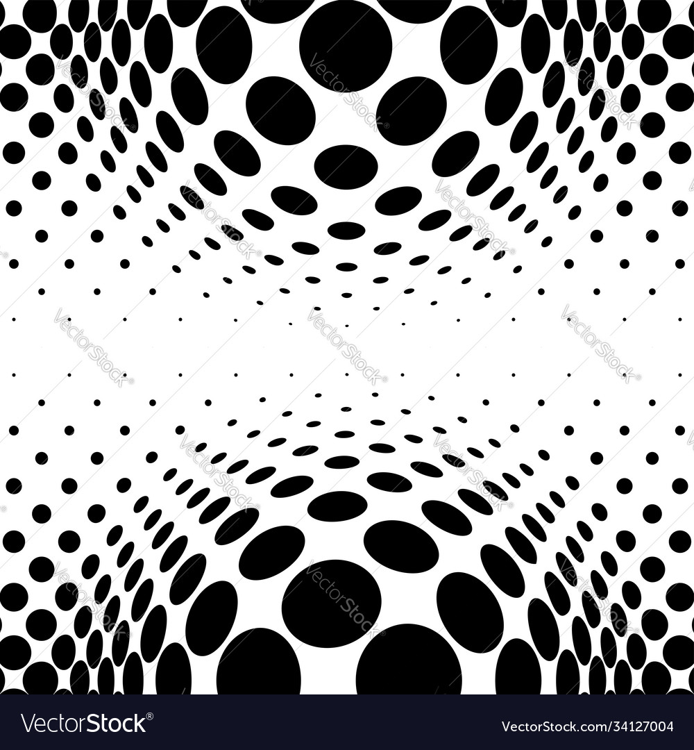 Spherical distortion halftone dots element orb vector image Spherical distortion halftone dots element orb