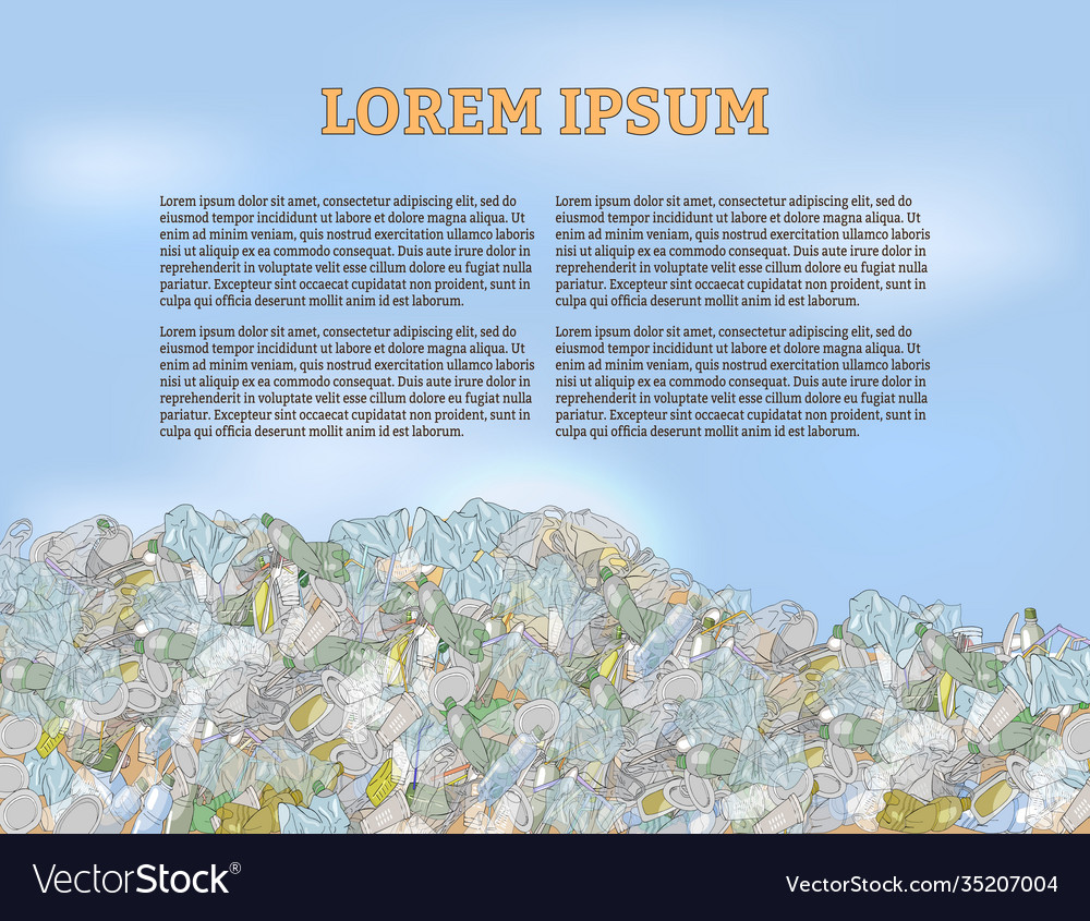 Template with a heap garbage concept vector image Template with a heap garbage concept