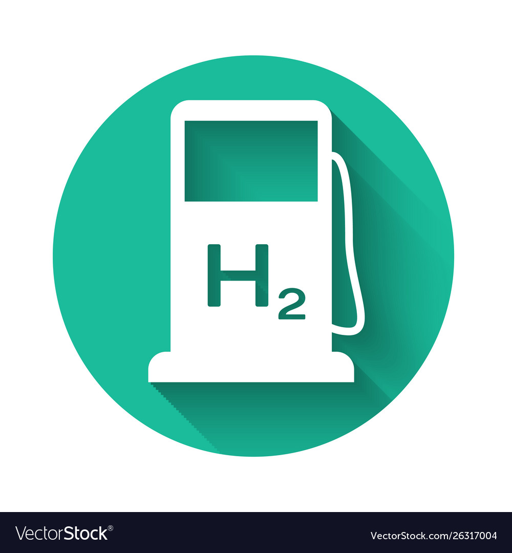 White Hydrogen Filling Station Icon Isolated With Vector Image 5649