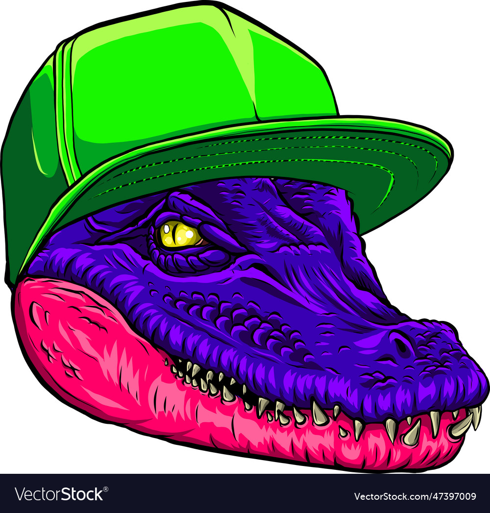 Alligator head on a white Royalty Free Vector Image