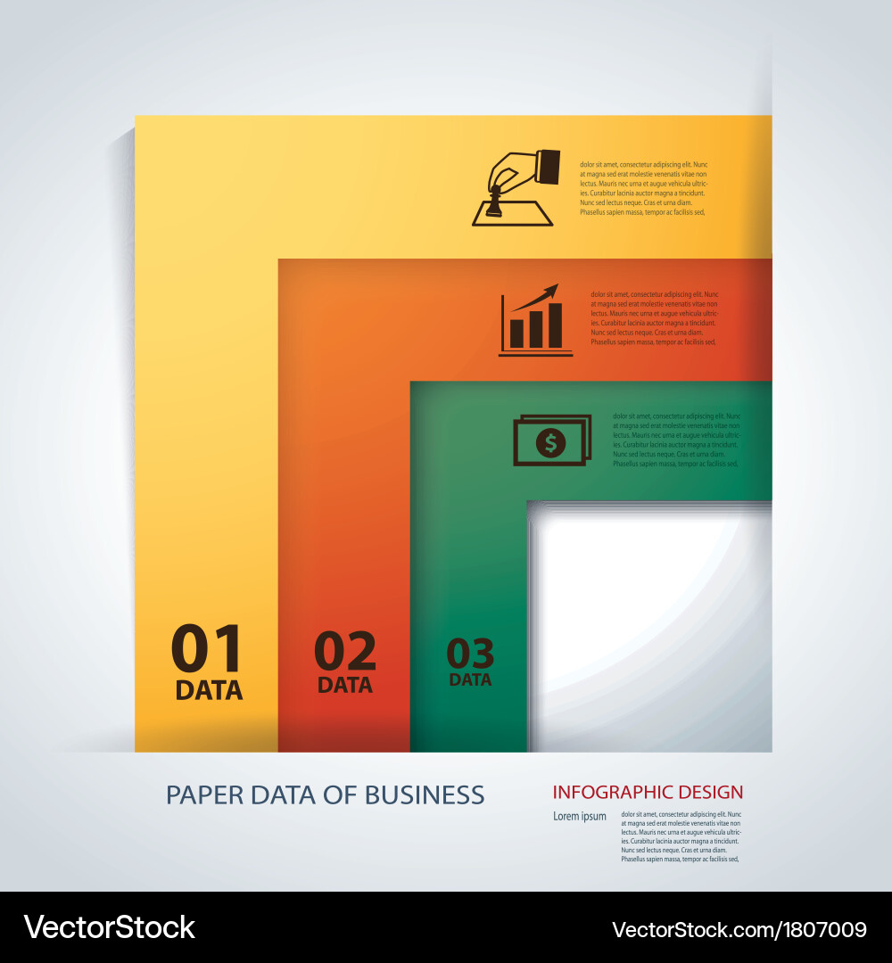 Business step paper lines and numbers template Vector Image