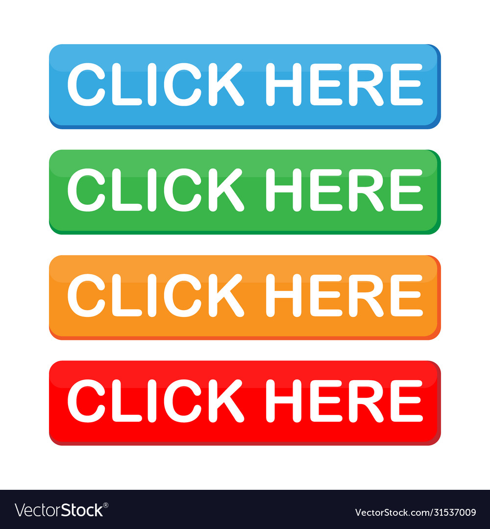 Click here button set vector image Click here button set
