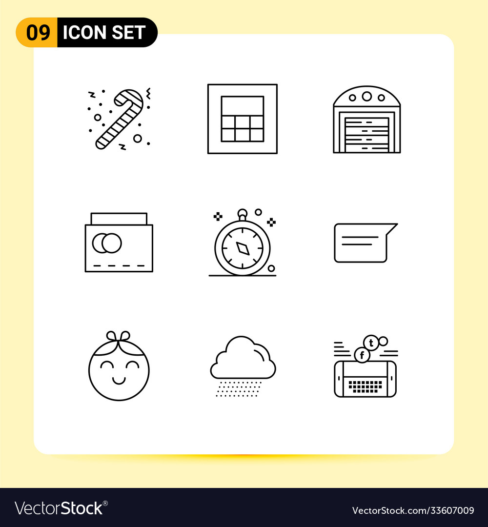 Editable line pack 9 simple outlines basic