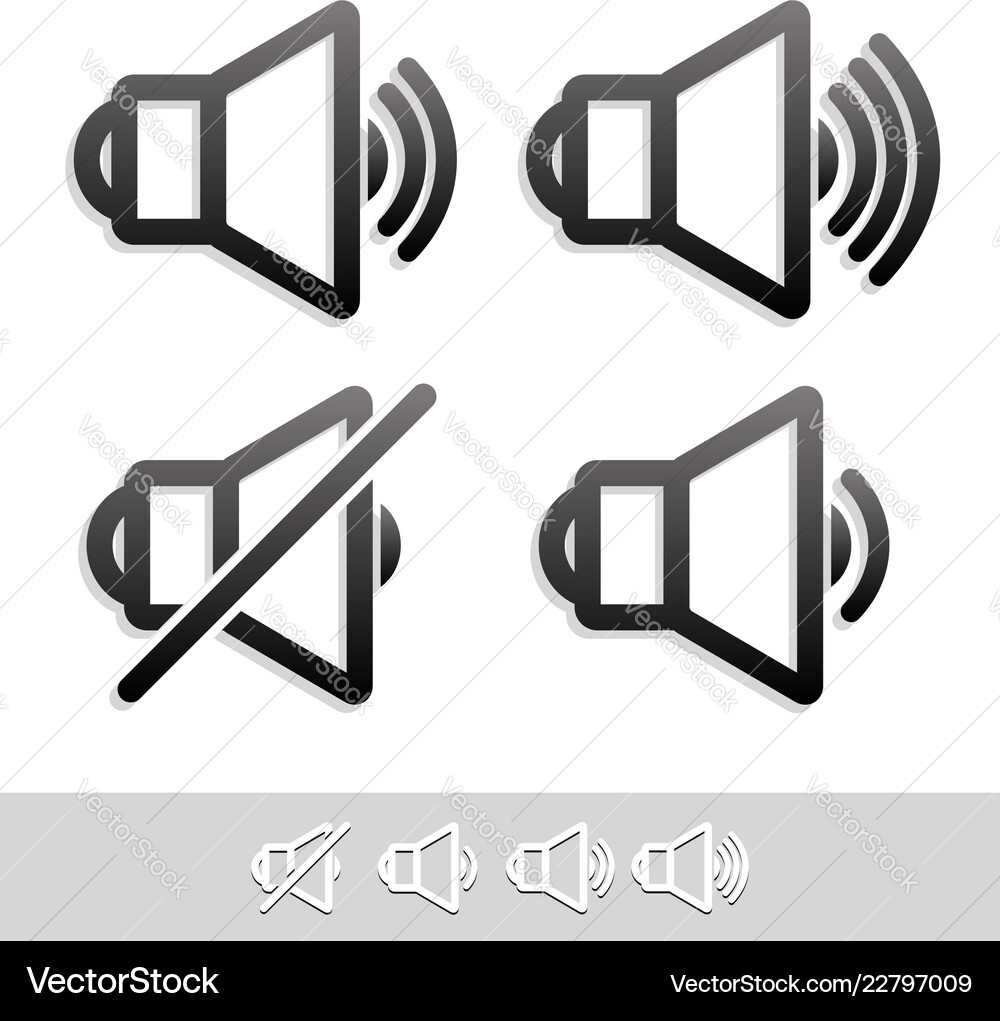 Eps 10 speaker symbol set Royalty Free Vector Image
