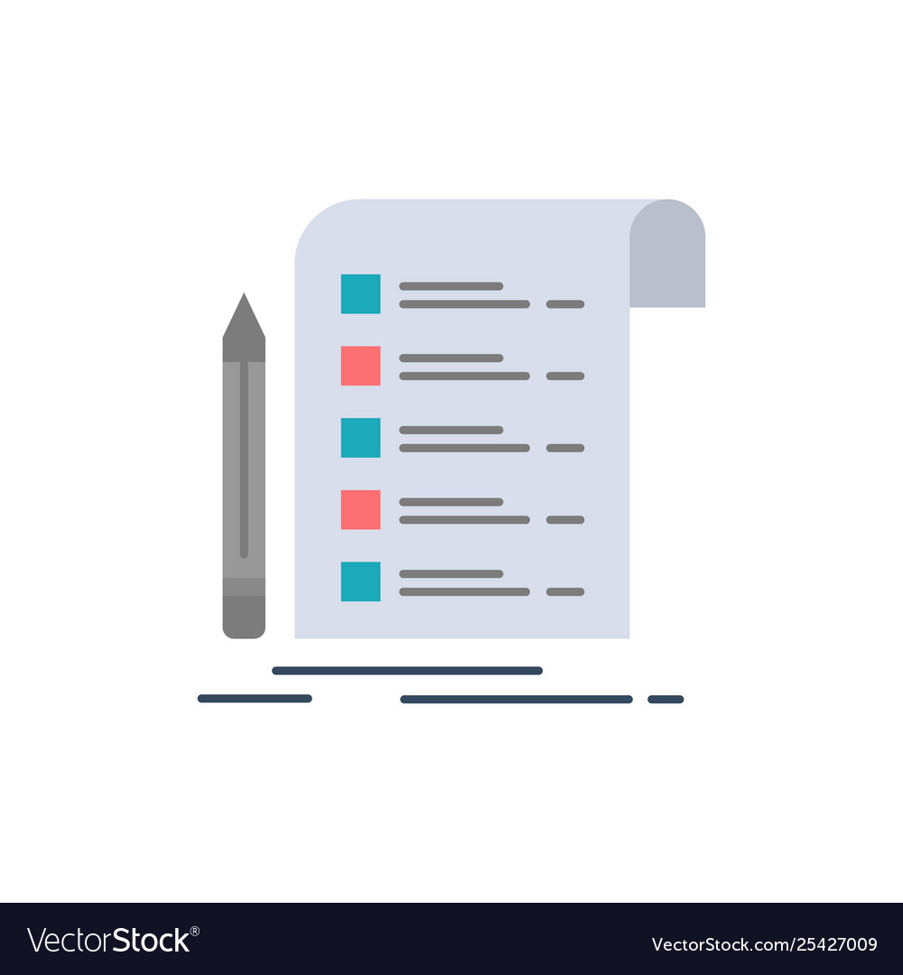 File report invoice card checklist flat color vector image File report invoice card checklist flat color