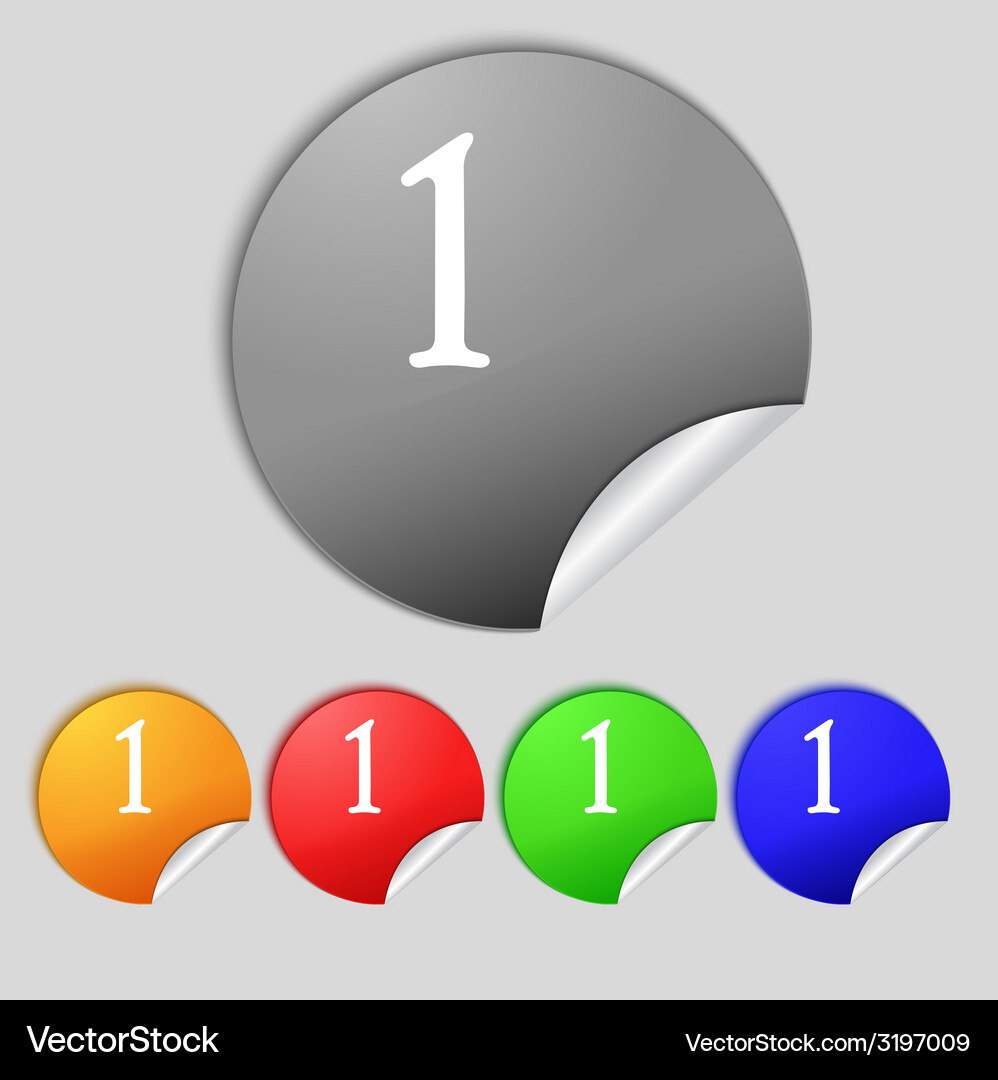 First place award sign winner symbol step one set Vector Image