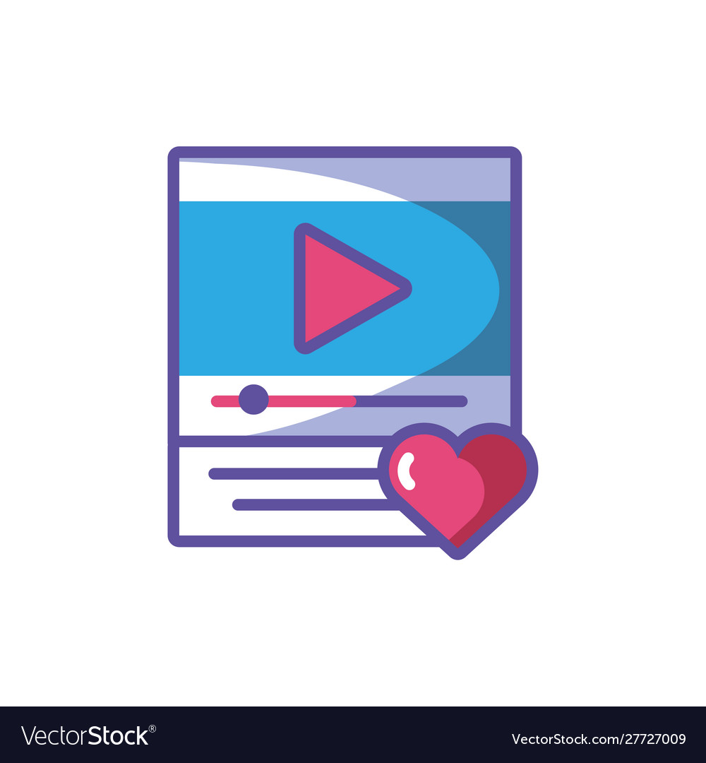 Frame with play button on white background