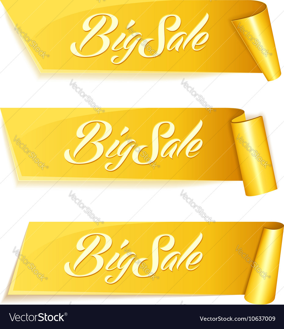 Gold ribbon set Royalty Free Vector Image - VectorStock