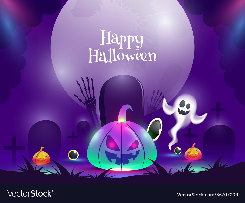 Gradient light effect jack-o-lanterns Vector Image Gradient light effect jack-o-lanterns