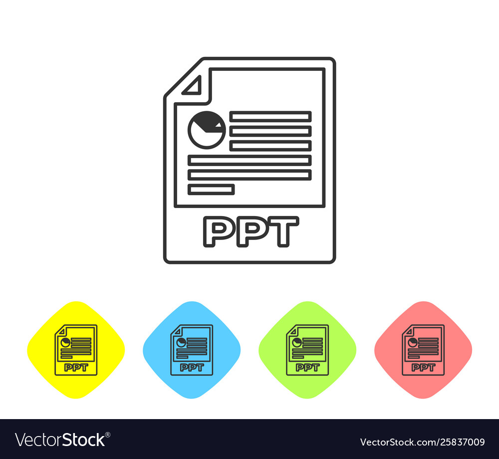 Grey ppt file document icon download button vector image Grey ppt file document icon download button