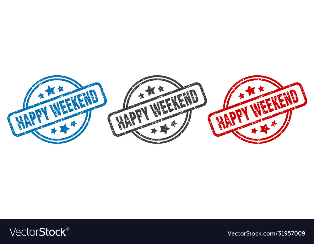 Happy Weekend Stempel rund isoliert