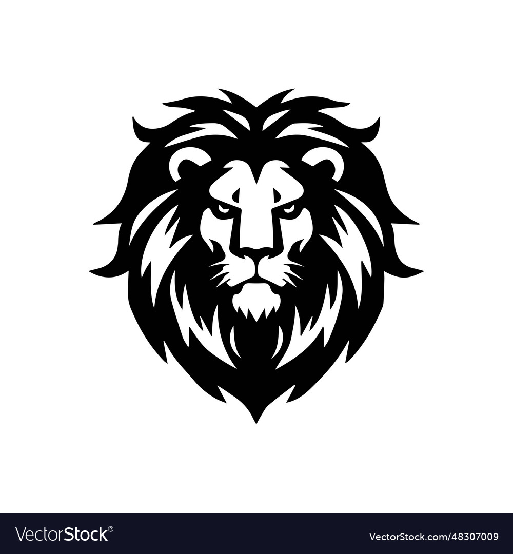 Head lion mane part logo Royalty Free Vector Image