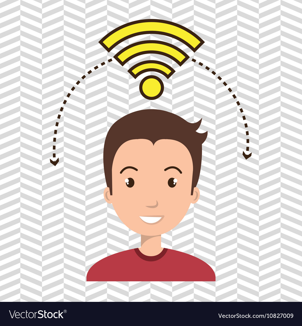 Man wifi web internet connected